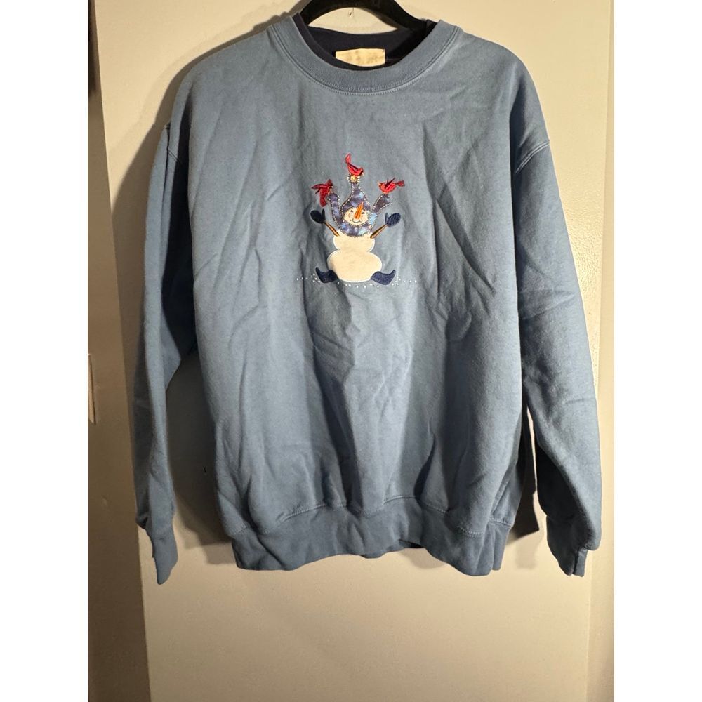Grandma embroidered snowman sweatshirt‎ vintage medium